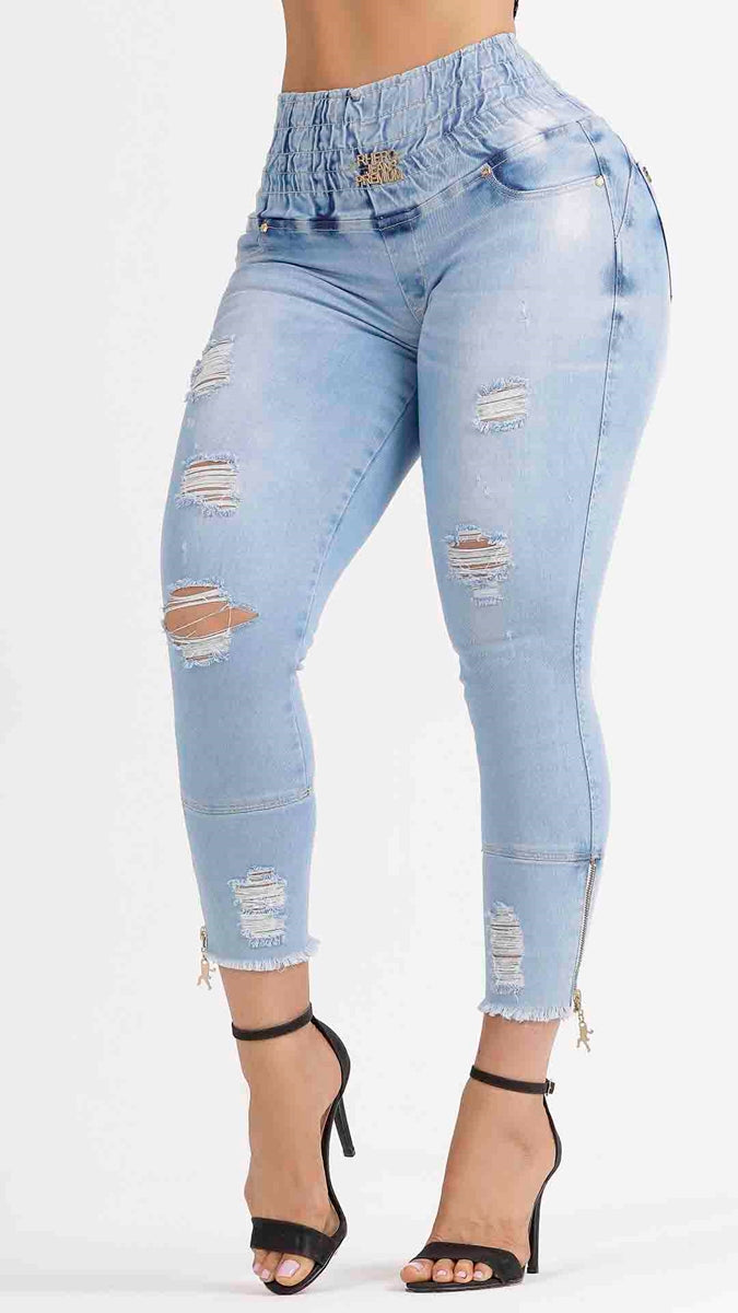Rhero Women's High Waisted Compression Jeans Pants 56652