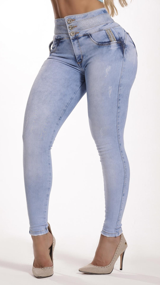 PANTALÓN VAQUERO MUJER CINTURA ALTA RHERO 56708