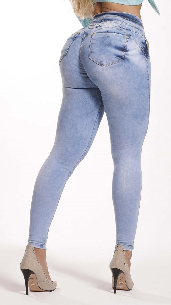 PANTALÓN VAQUERO MUJER CINTURA ALTA RHERO 56708