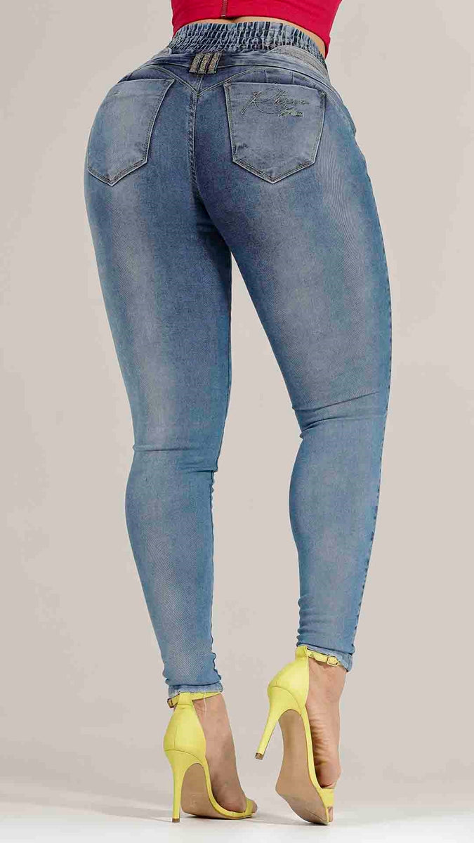 Rhero Pantalones vaqueros de talle alto para mujer 56701