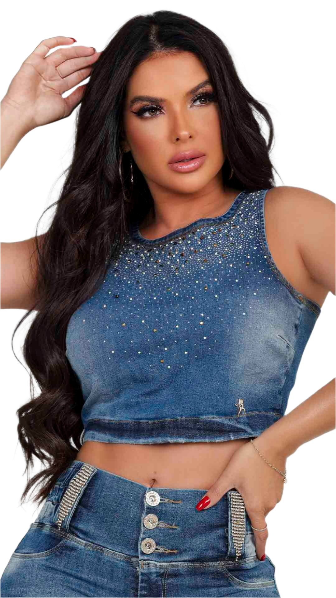 Rhero Women's Jeans Cropped Top 56451