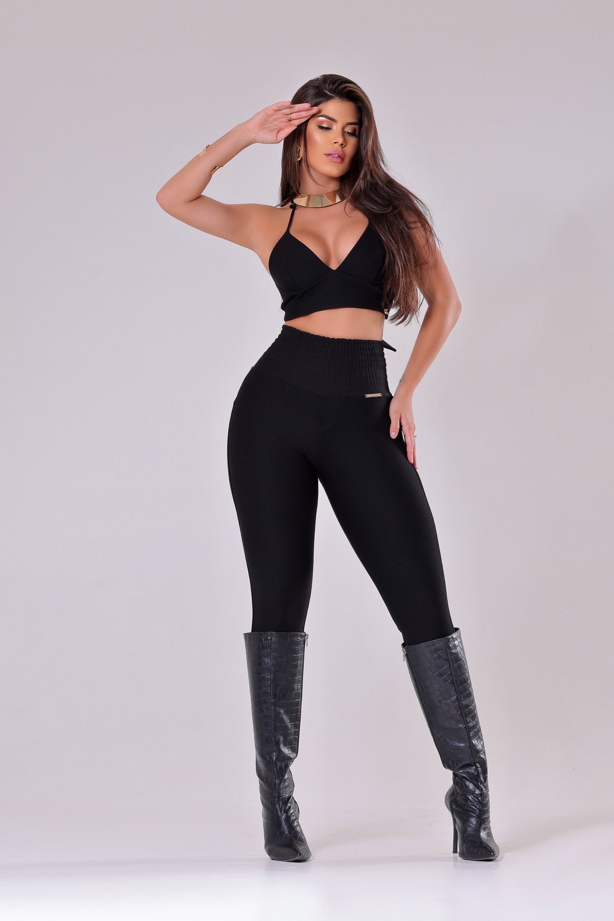 Calças de treino de compressão de cintura alta femininas Rhero 59001