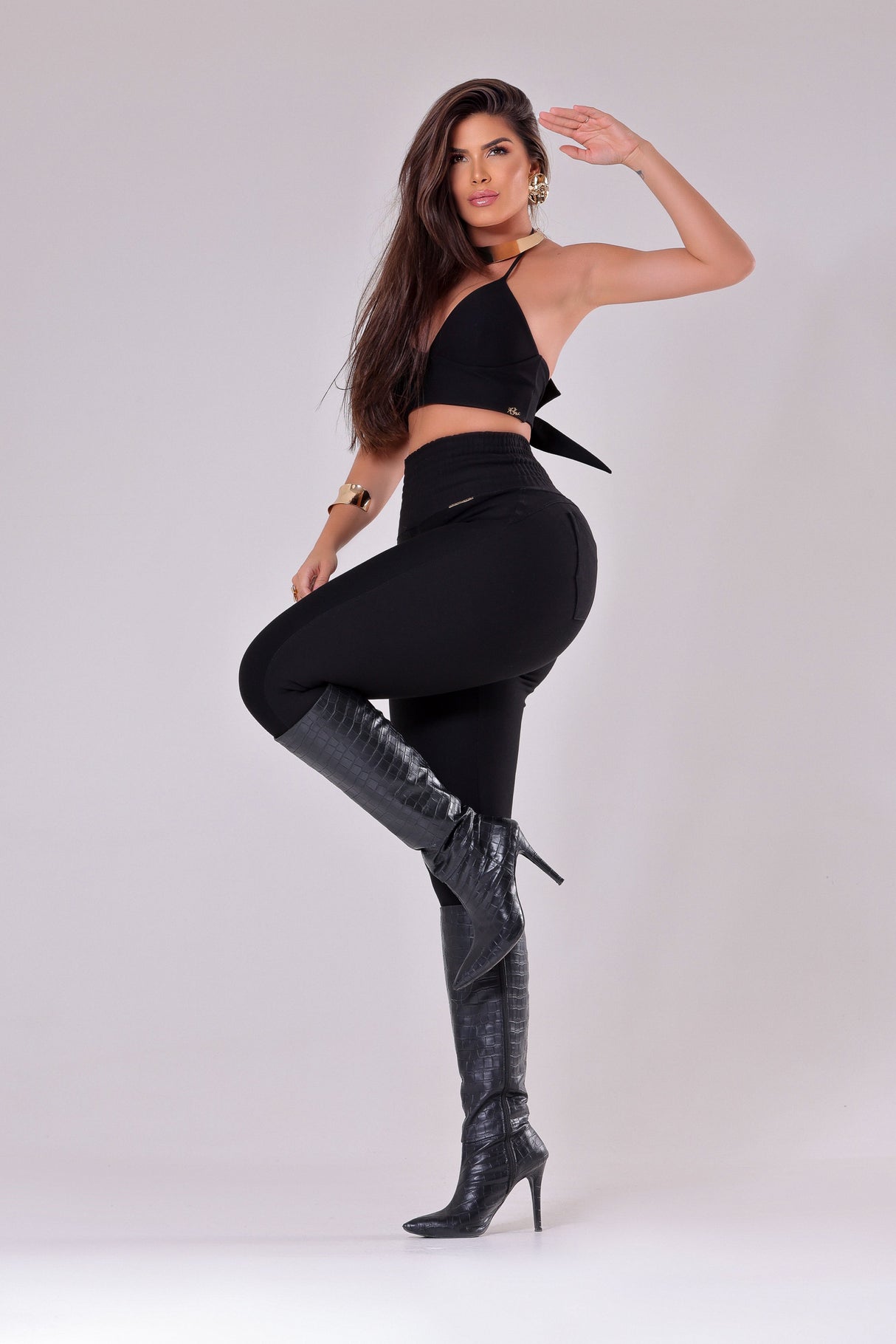 Calças de treino de compressão de cintura alta femininas Rhero 59001