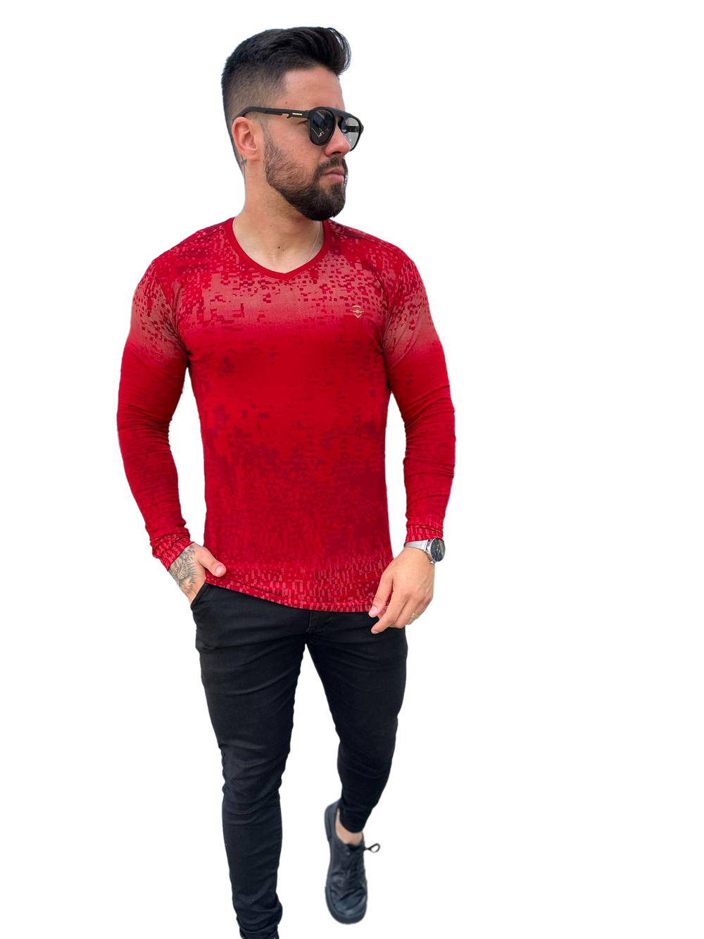 Volar Men's Long Sleeve V Neck Shirt 10v1