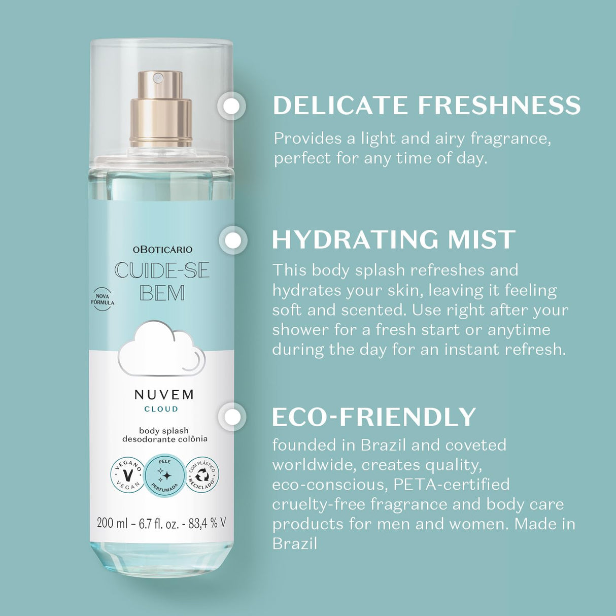 O Boticario Cuide Se Bem Body Splash para mujer