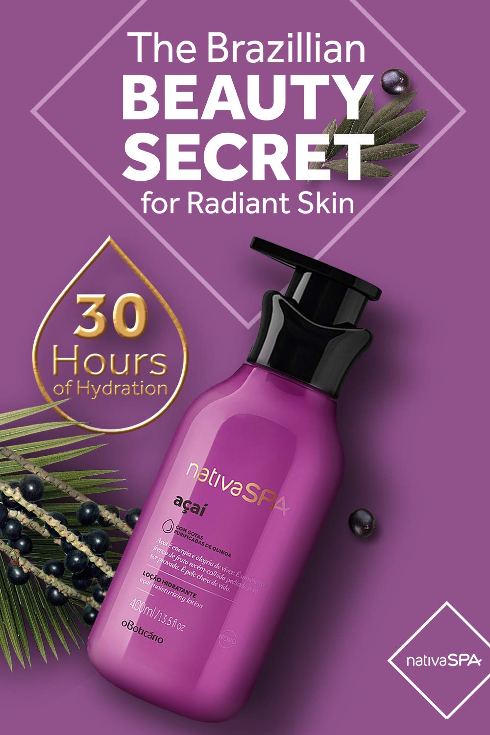 O Boticario Nativa Spa Açai Women's Moisturizing Body Lotion