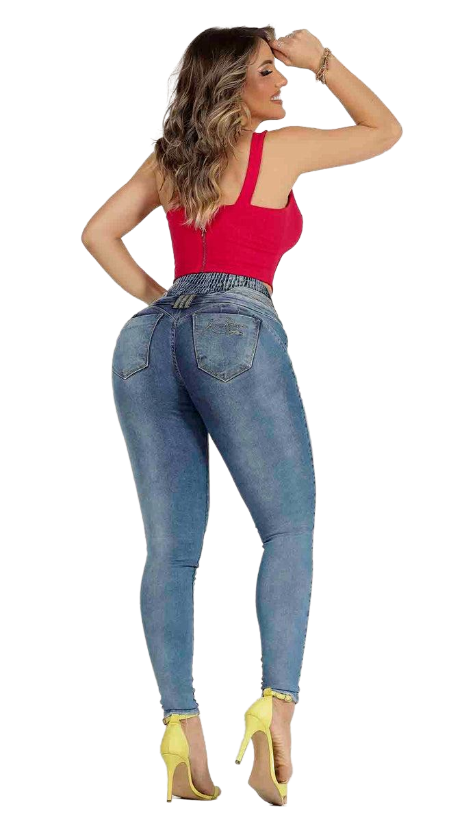 Rhero Pantalones vaqueros de talle alto para mujer 56701