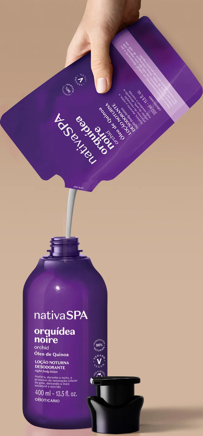 O Boticario Nativa Spa Women's Moisturizing Orchid Noir iBody Lotion Refill