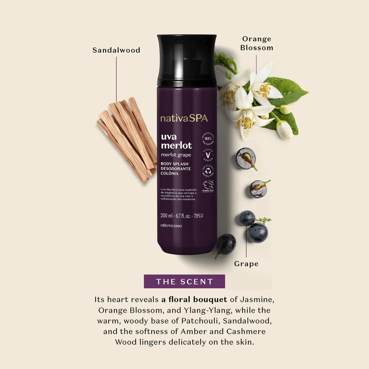 O Boticario Nativa Spa Uva Merlot Body Splash