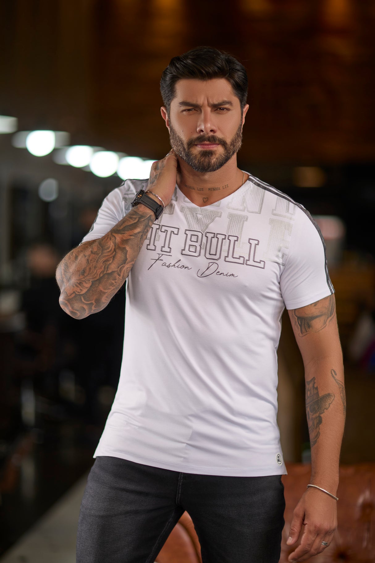 PIT BULL JEANS V NECK MEN'S T SHIRT 83295