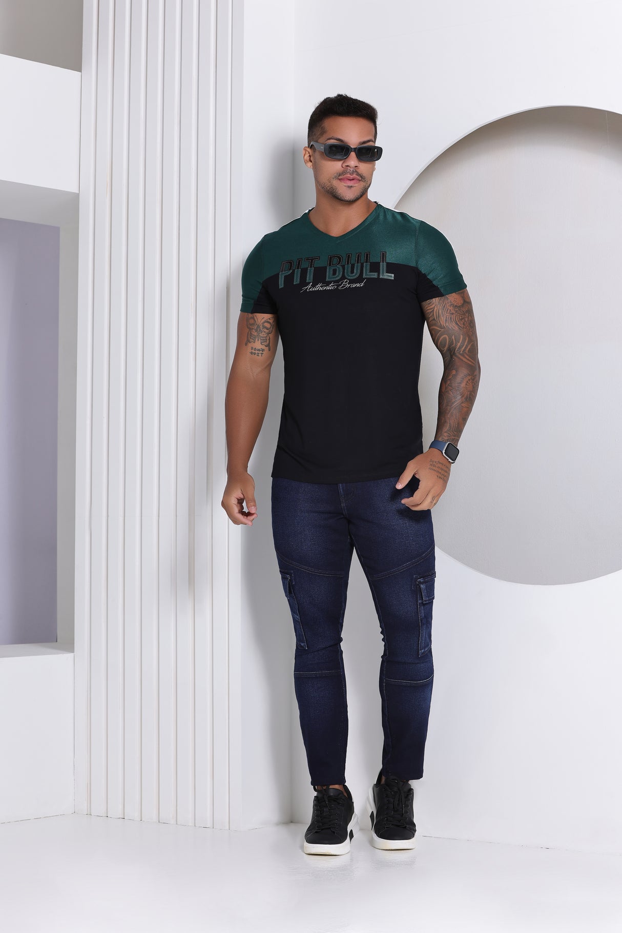 PIT BULL JEANS V NECK MEN'S T-SHIRT 81609