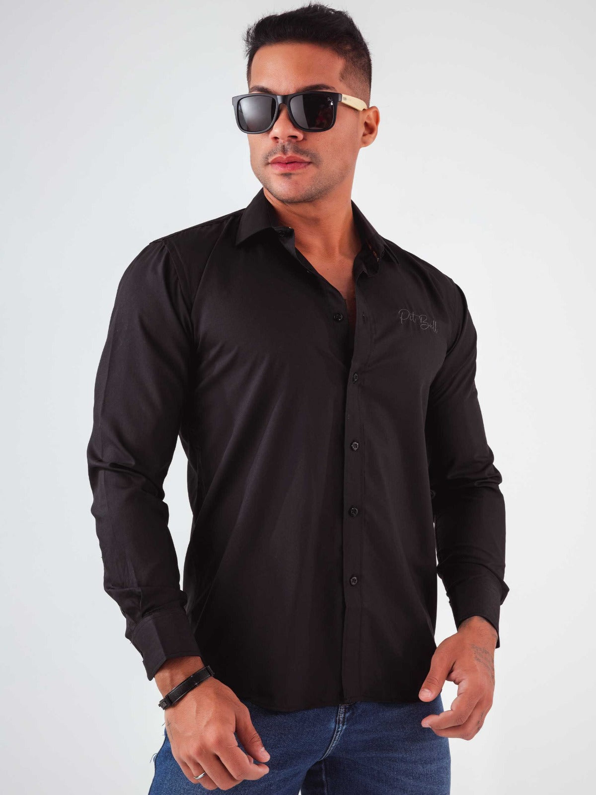 Pitbull Men's Casual Long Sleeve Shirts 80964