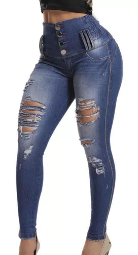PANTALÓN VAQUERO MUJER CINTURA ALTA RHERO 56648