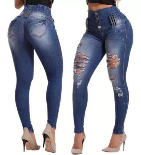 PANTALÓN VAQUERO MUJER CINTURA ALTA RHERO 56648