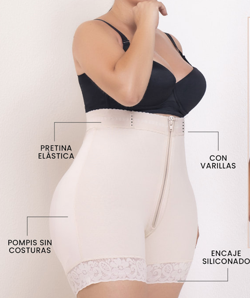 Sarali Highwaist Short S0187 Con Cremallera