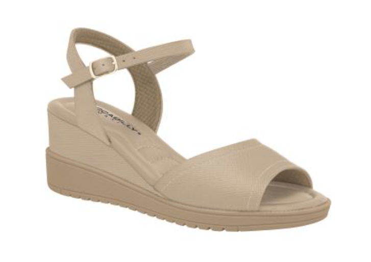 Piccadilly high-heel sandal in beige, featuring a soft cushioned insole. includes an adjustable ankle buckle.