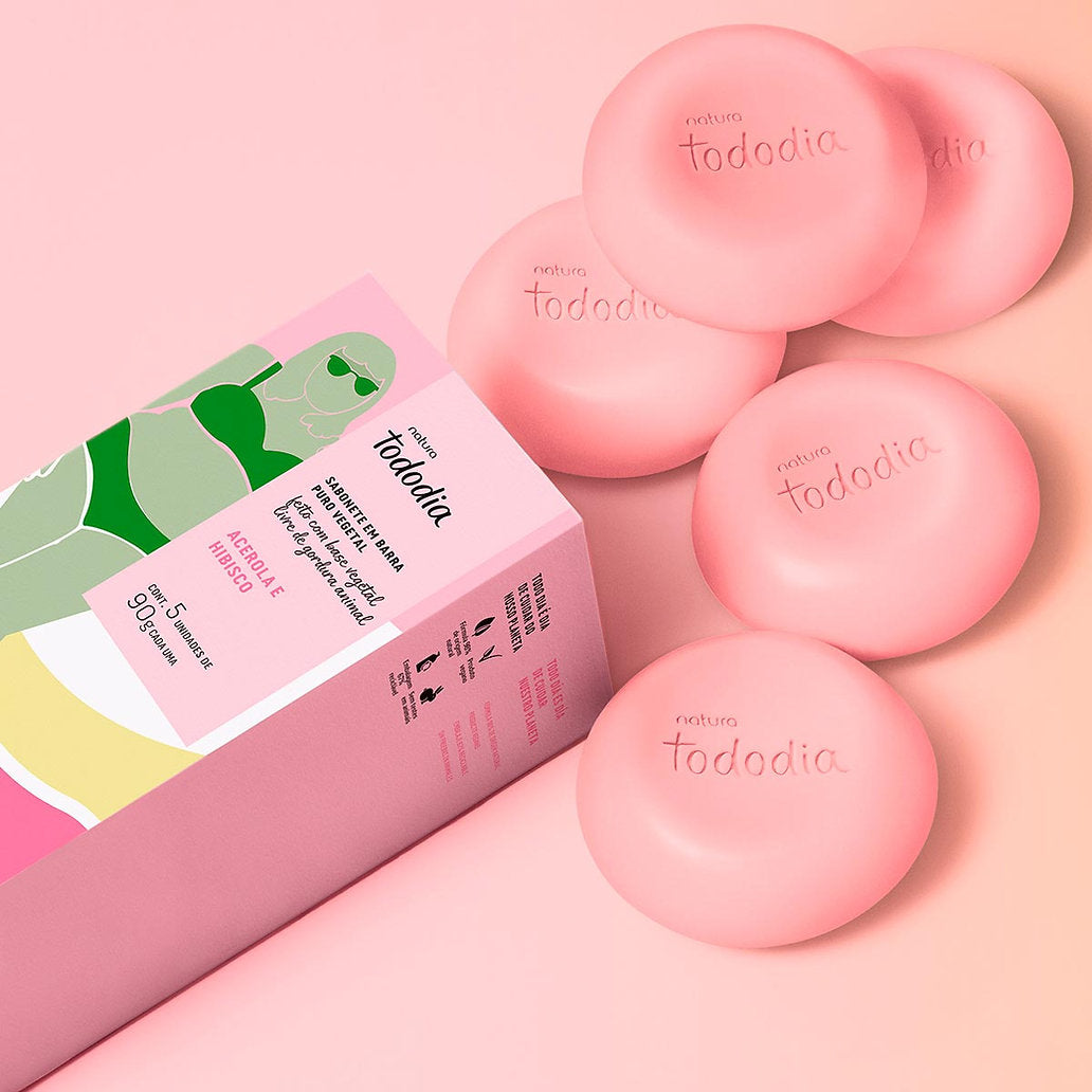 Natura Todo Dia Women's Acerola & Hibiscus Bar Soap Box