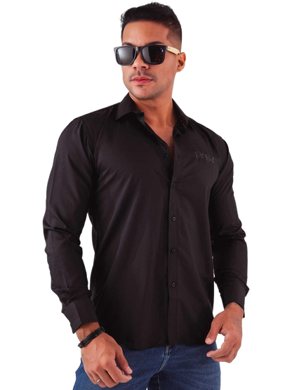 Pit Bull Jeans Men's Casual Long Sleeve Shirts 80964