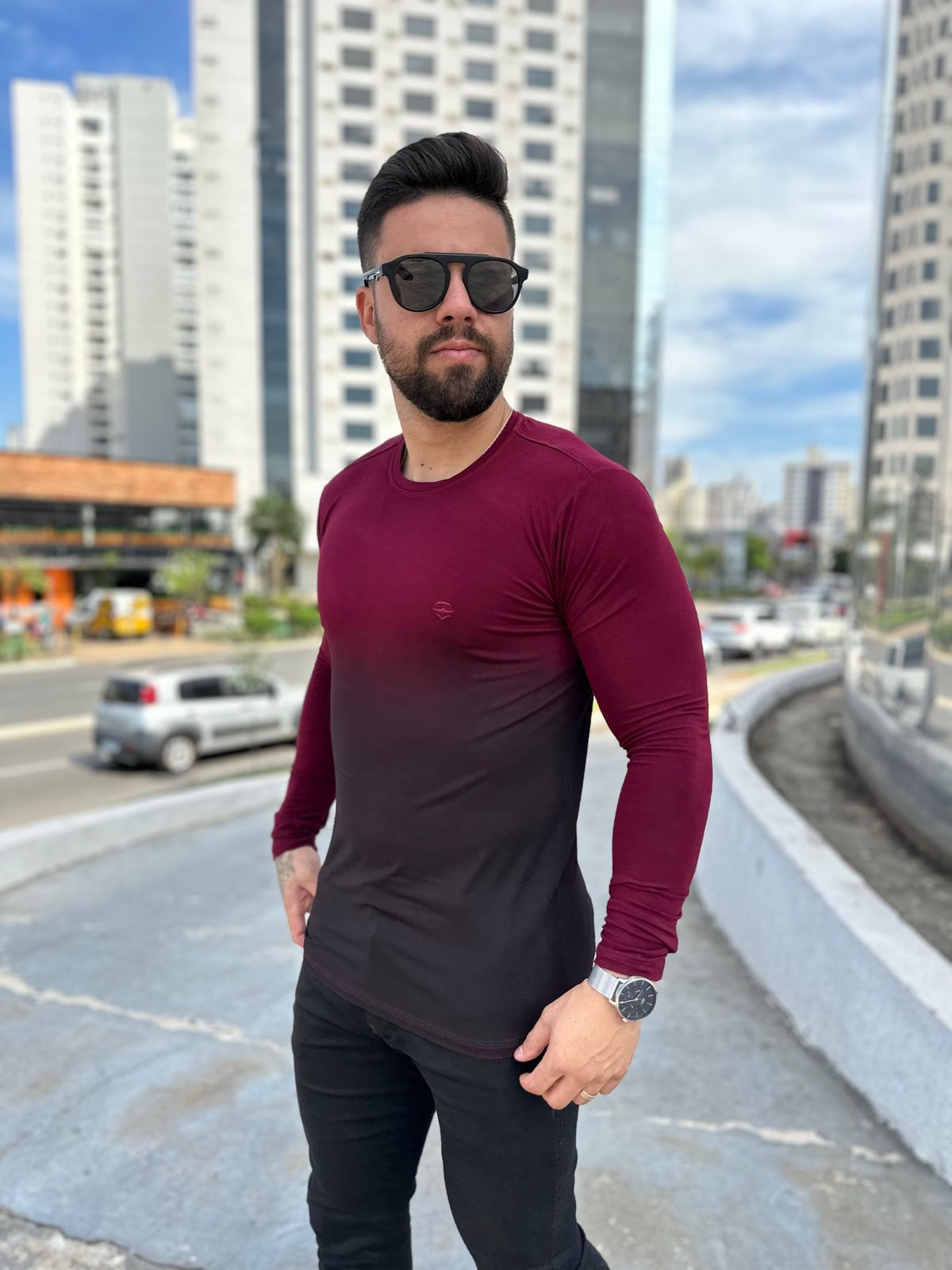 Volar Men's Long Sleeve Gradient Shirt 1440 V