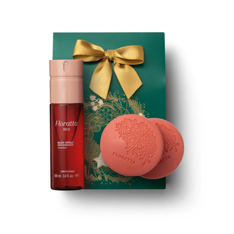 O Boticario Floratta Red Gift Pack Body Spray y jabón en barra