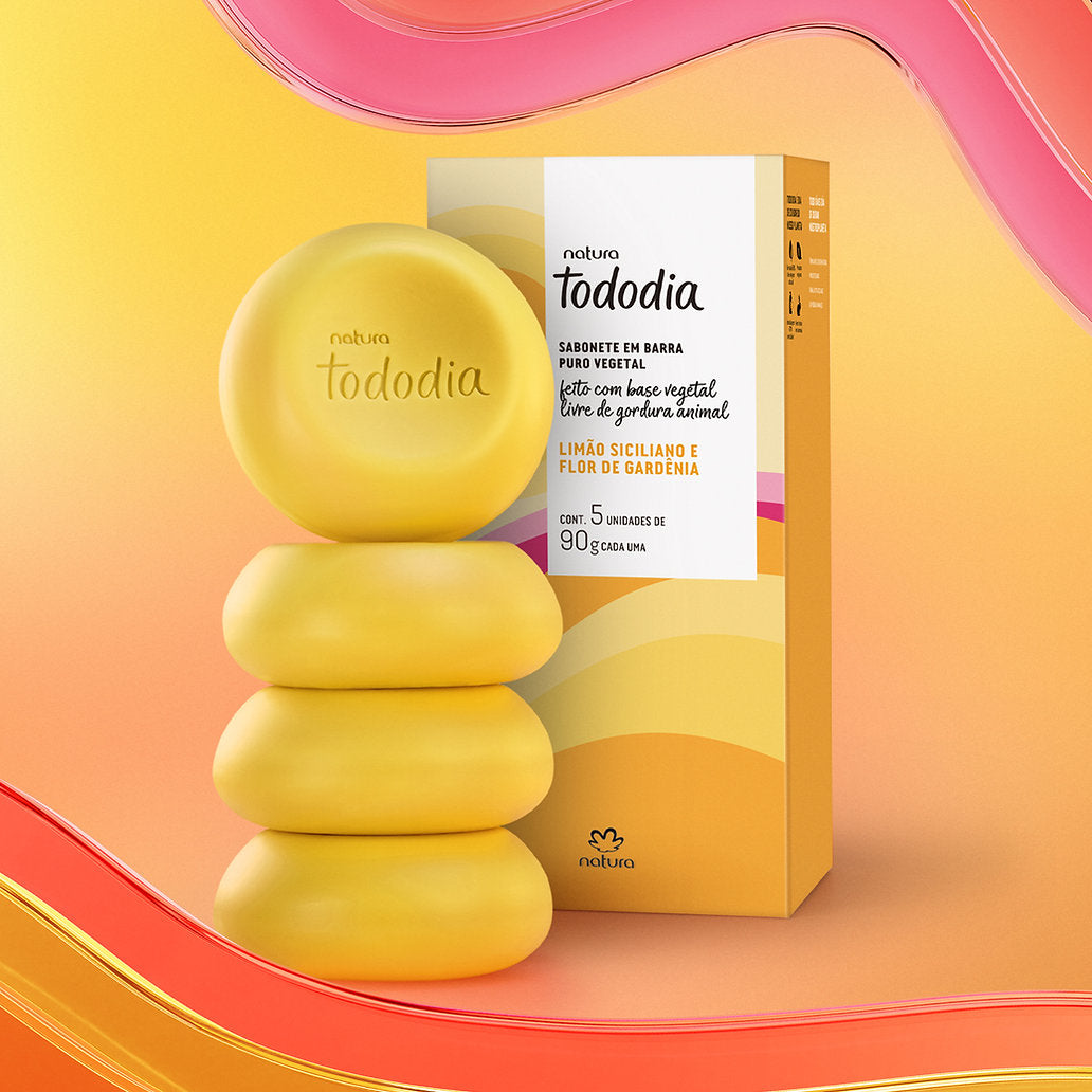 Natura Todo Dia Women's Sicilian Lemon & Gardenia Flower Bar Soap Box