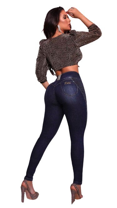 Rhero Pantalones vaqueros de talle alto para mujer 56702