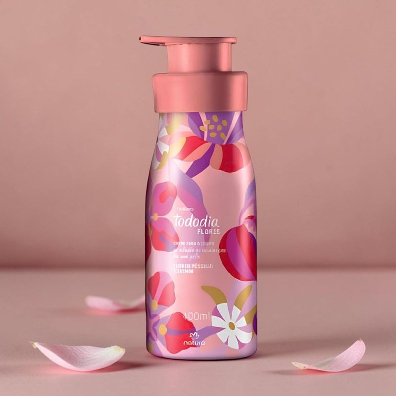 Loción corporal hidratante para mujer Natura Todo Dia con flor de durazno y jazmín