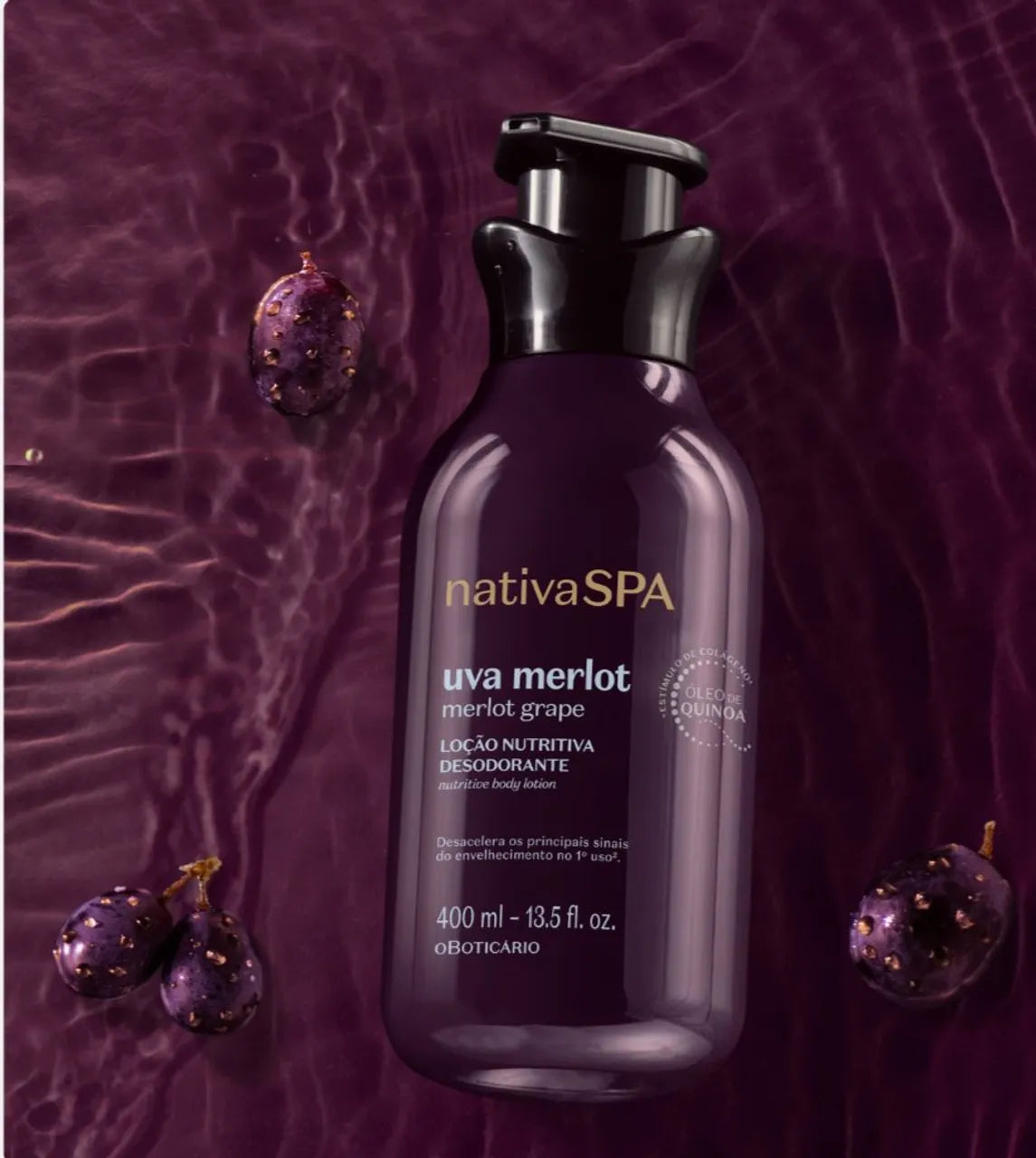 O Boticario Nativa Spa Women's Uva Merlot Moisturizing Body Lotion