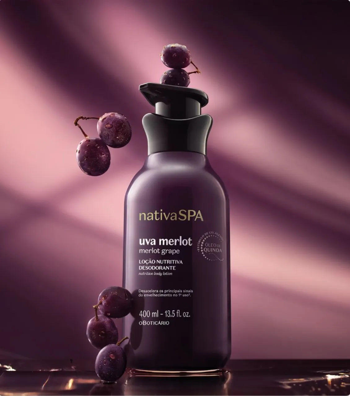 O Boticario Nativa Spa Women's Uva Merlot Moisturizing Body Lotion