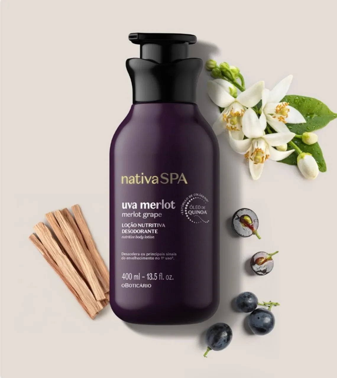 O Boticario Nativa Spa Women's Uva Merlot Moisturizing Body Lotion