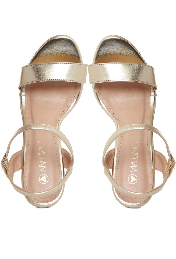 Sandalias Via Uno Mujer Oro y Plata 311021