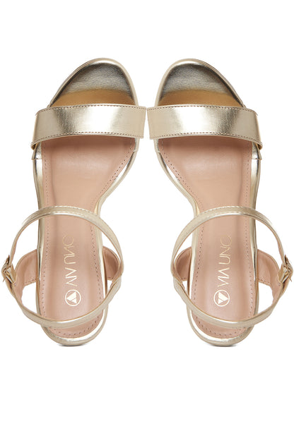 Via Uno Women's Gold and Silver Sandals 311021