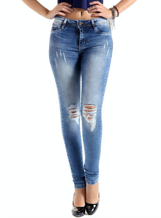 Sawary Women's Low Rise Ripped Jeans Pants 248252