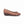 Piccadilly ballet flat with a heel in dark beige color, featuring beige stripe details and a bow on the top, highlighting the golden logo and the brown color of the platform