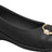  Piccadilly flats with a padded heel in black, featuring a golden buckle on the upper part
