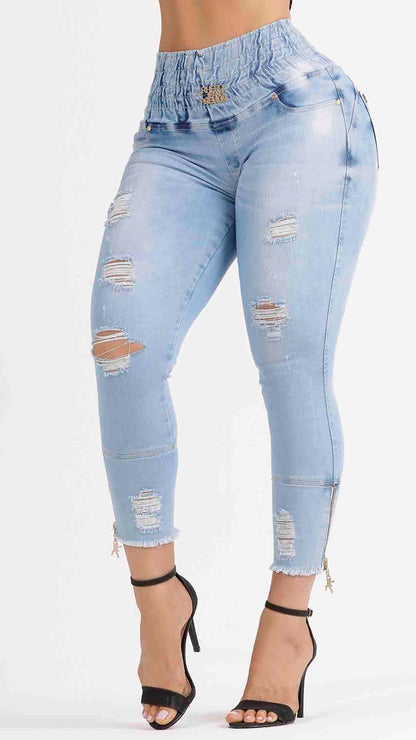 Calça jeans feminina de compressão de cintura alta Rhero 56652
