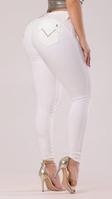 Calça skinny feminina de cintura alta Rhero 56693