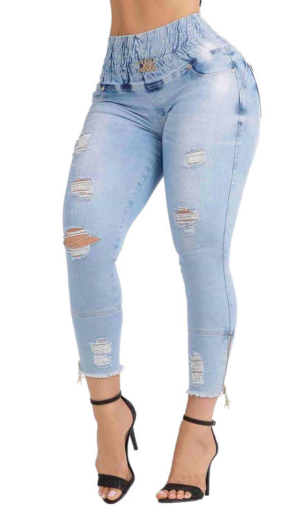 Rhero Women's High Waisted Compression Jeans Pants 56652