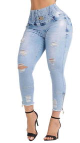 Rhero Women's High Waisted Compression Jeans Pants 56652