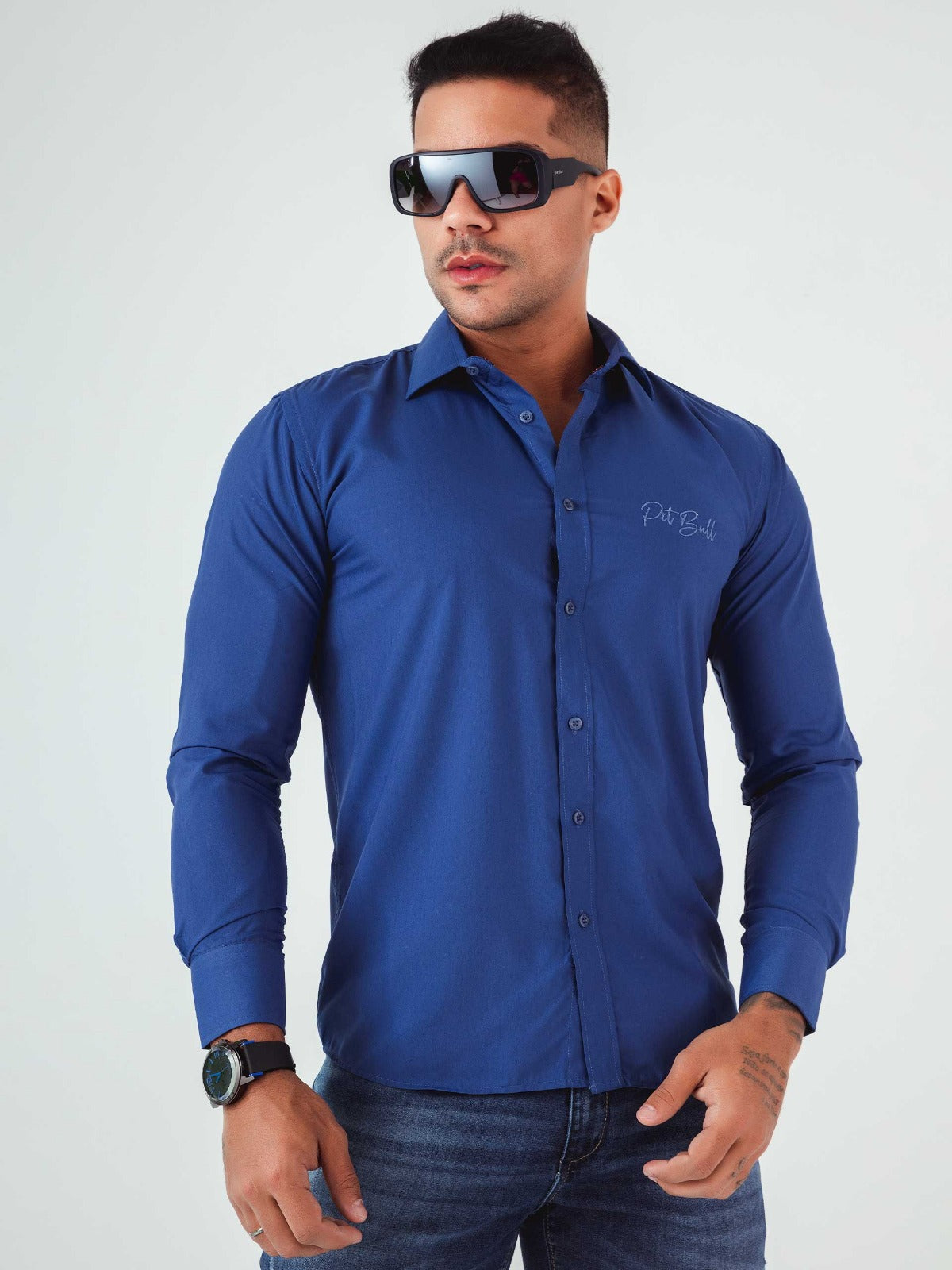 Pitbull Men's Casual Long Sleeve Shirts 80964