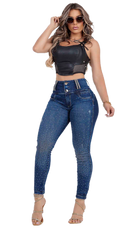 Rhero Pantalones vaqueros de talle alto para mujer con levantamiento de glúteos 56624