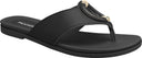Flat sandal Piccadilly black with braided detail on the upper pat in metallic gold