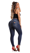 Calça jeans feminina de cintura alta Rhero 56658