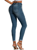 Pantalones vaqueros rotos de cintura alta para mujer Pit Bull Jeans con realce de glúteos 64771
