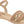 Low Piccadilly sandal, beige color with adjustable buckle, strap on the upper part, and braided details with rhinestones in rose and gold tones .
