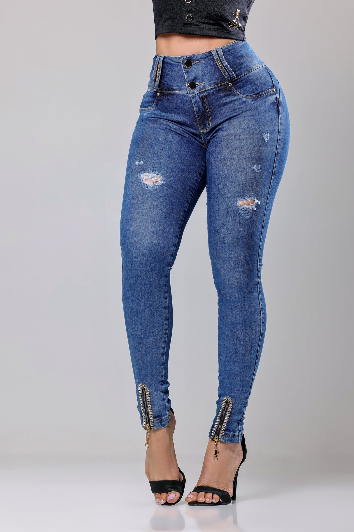 Pantalones vaqueros ajustados de compresión para mujer Rhero con realce de glúteos 57233