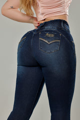 Calça Jeans Skinny de Compressão Feminina Rhero com Elevação de Bumbum 57236
