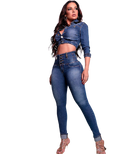 Rhero Pantalones vaqueros de talle alto para mujer 56573