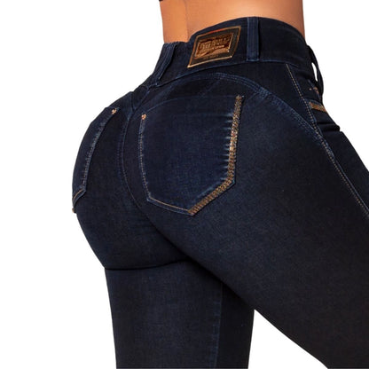 Calça jeans feminina de cintura alta Pit Bull com levantamento de bumbum 62926