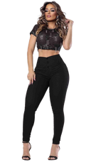 Rhero Pantalones vaqueros de compresión para levantamiento de glúteos y cintura alta para mujer 56938